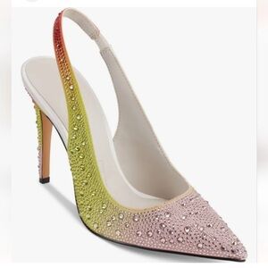 NEW Karl Lagerfeld Rhinestone Chalina Slingback Pumps Ombré heels women size 6